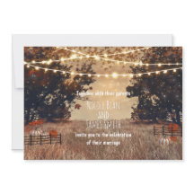 Landelijke herfst trouwkaartjes voor een veldhuwel