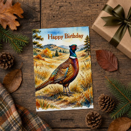 Landelijke herfst-wildlife-fazant-verjaardag kaart