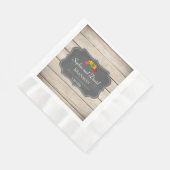 Landelijke herfstbladeren krijt gewassen houten br servet (Hoek)