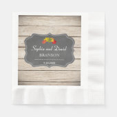 Landelijke herfstbladeren krijt gewassen houten br servet (Voorkant)