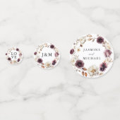 Landelijke herfstbloemen bruiloft confetti (Voorkanten)