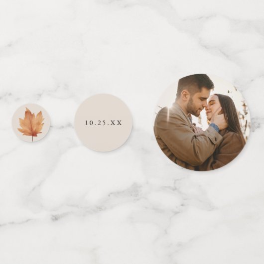 Landelijke herfstbloemen bruiloft confetti (Achterkanten)