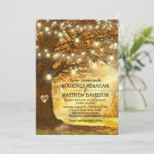 Landelijke herfstbruiloft in het bos kaart (Staand voorkant)