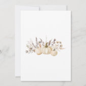 Landelijke herfstbruiloft met pompoen save the date (Achterkant)