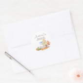 Landelijke herfstlandschap bomen & pompoenen ronde sticker (Envelop)