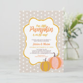 Landelijke herfstpompoen babyshower uitnodiging (Staand voorkant)