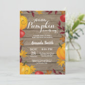 Landelijke herfstpompoen babyshower uitnodiging (Staand voorkant)