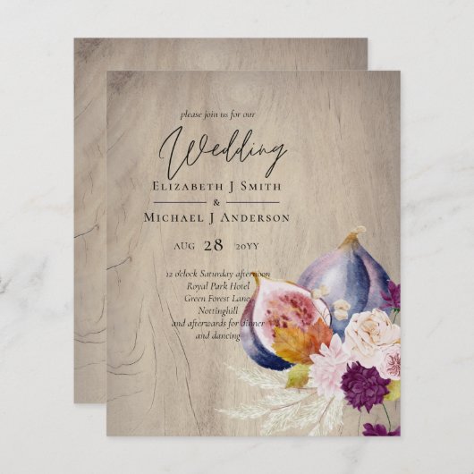 Landelijke Herfstval Pompoenen Vijgen Bloemen Brui (Voorkant / Achterkant)