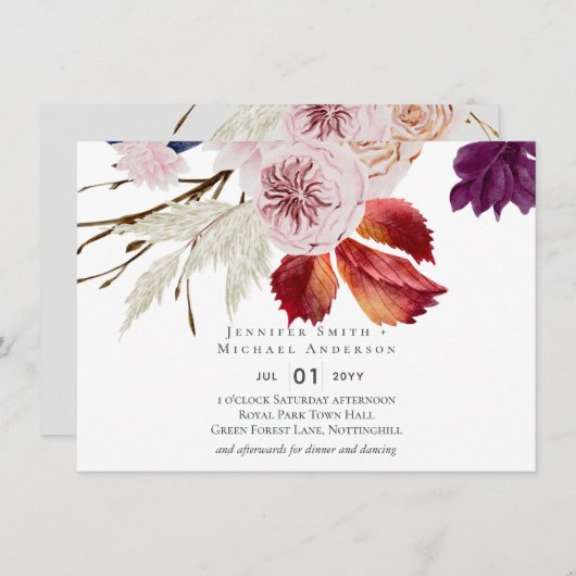 Landelijke Herfstval Pompoenen Vijgen Bloemen Brui (Voorkant / Achterkant)