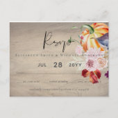 Landelijke Herfstval Pompoenen Vijgen Bloemen Brui Briefkaart (Voorkant)