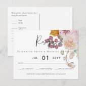 Landelijke Herfstval Pompoenen Vijgen Bloemen Brui Briefkaart (Voorkant / Achterkant)