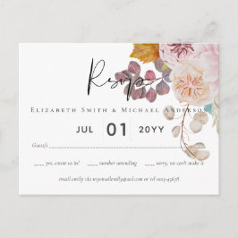 Landelijke Herfstval Pompoenen Vijgen Bloemen Brui Briefkaart