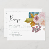 Landelijke Herfstval Pompoenen Vijgen Bloemen Brui Briefkaart (Voorkant / Achterkant)