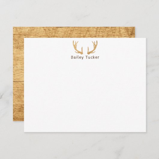 Landelijke herten geweien jacht jager aangepaste n notitiekaartje (Voorkant / Achterkant)