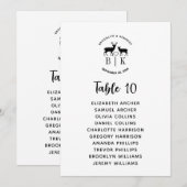 Landelijke herten-monogram bruiloft zitplaatskaart kaart (Voorkant / Achterkant)