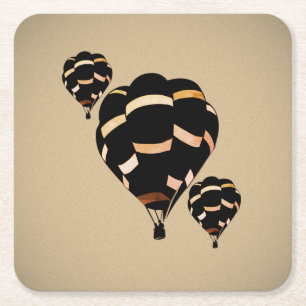 Landelijke hete luchtballonnen kartonnen onderzetters