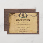 Landelijke Hoefijzer Bruiloftsreceptie Informatiekaartje (Voorkant / Achterkant)