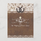 Landelijke hoefijzers & Kant Landelijke Westerse R Uitnodiging Briefkaart (Voorkant)