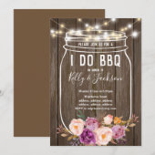 landelijke hout, pot, ik doe bbq-feest uitnodiging (Voorkant / Achterkant)