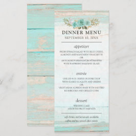 Landelijke Hout Turquoise Bloem Landelijke Chic Br Programmakaart
