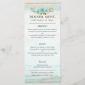 Landelijke Hout Turquoise Bloem Landelijke Chic Br Programmakaart (Voorkant)