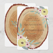 Landelijke houtachtige waterverf bloem bruiloft ui kaart (Voorkant / Achterkant)