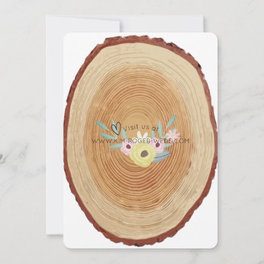 Landelijke houtachtige waterverf bloem bruiloft ui kaart (Achterkant)