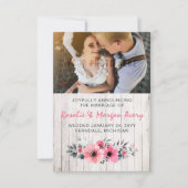 Landelijke Houten Bloem Landelijke Trouwkaart Kaart (Voorkant)