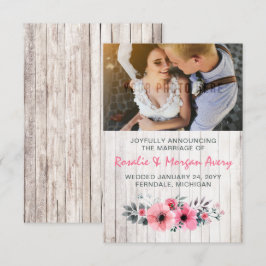 Landelijke Houten Bloem Landelijke Trouwkaart Kaart