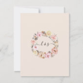 Landelijke Houten Bloemige Roze Roze Gouden Trouwd Kaart (Achterkant)