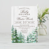 Landelijke Houten Boom Baby Shower Uitnodiging (Staand voorkant)