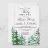 Landelijke Houten Boom Baby Shower Uitnodiging (Voorkant)