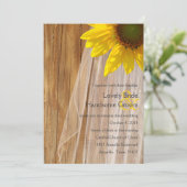 Landelijke houten bridal Veil Sunflower Wedding In Kaart (Staand voorkant)