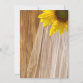 Landelijke houten bridal Veil Sunflower Wedding In Kaart (Achterkant)
