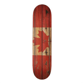 Landelijke houten Canadese vlag Skateboard