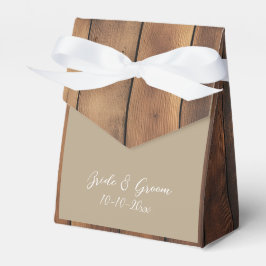 Landelijke houten en kanten huwelijksgunstdozen bedankdoosjes