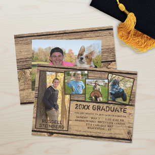 Landelijke houten GRADUATE 5-foto Kaart