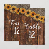 Landelijke houten & jute tafelnummerborden voor de kaart (Voorkant / Achterkant)