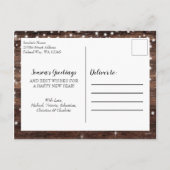 Landelijke houten Kerstmis 3 foto Feestdagenkaart (Achterkant)