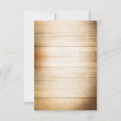 landelijke houten landelijke bruiloft RSVP (Achterkant)