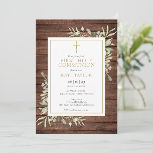 Landelijke houten landelijke groen eerste heilige  kaart (Staand voorkant)