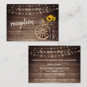 Landelijke houten loop en zonnebloemen - Ontvangst Informatiekaartje (Voorkant / Achterkant)