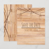 Landelijke houten & metseljars Save the Date Aankondigingskaart (Voorkant / Achterkant)