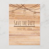 Landelijke houten & metseljars Save the Date Aankondigingskaart (Voorkant)