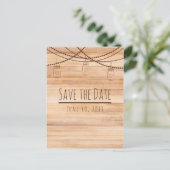 Landelijke houten & metseljars Save the Date Aankondigingskaart (Staand voorkant)
