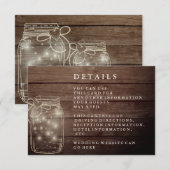 Landelijke houten metson pot landelijke receptie informatiekaartje (Voorkant / Achterkant)