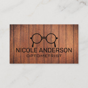 Landelijke Houten Optometrist Bril Visitekaartje