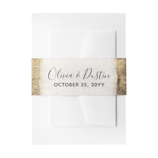 Landelijke Houten Oude Land Boerderij Schuur Bruil Uitnodigingen Wikkel (Voorkant Voorbeeld)