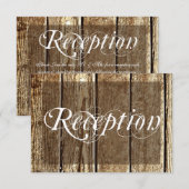 Landelijke houten trouwontvangstkaarten in schuurs informatiekaartje (Voorkant / Achterkant)