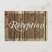 Landelijke houten trouwontvangstkaarten in schuurs informatiekaartje (Voorkant)